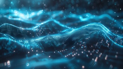 Digital background, dynamic flow of data streams and connections shaping a high-tech aesthetic