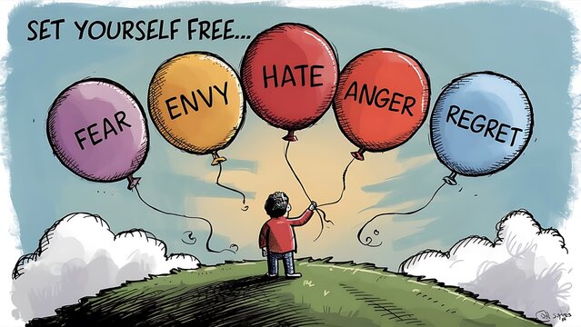 Giving away dangerous emotions: anger, envy, hate, fear, regret