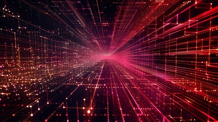 Fototapeta premium Digital background, geometric grid of lines and points forming a technological tapestry