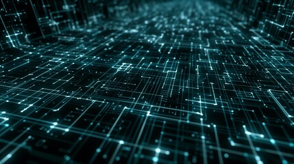 Fototapeta premium Digital background, seamless network of digital pathways and intersections creating a modern look