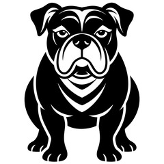 Bulldog mascot line art vector silhouette 