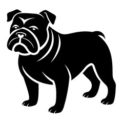 Bulldog mascot line art vector silhouette 