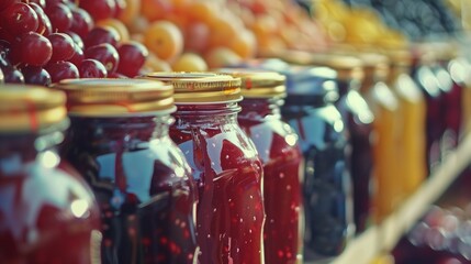 Homemade jam at a farmer's market