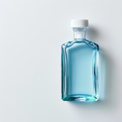 Freshness in a Bottle - Mouthwash Product Display with Copy Space on White Background