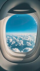 Naklejka premium Serene sky view from airplane window