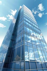 Generic modern building symbol of success. Business. Copy Space.