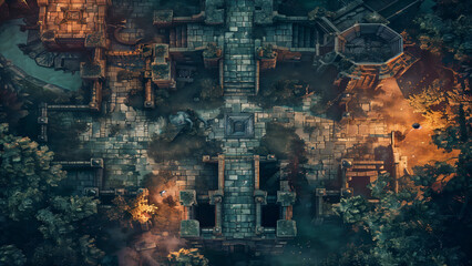 Fantasy darkness  Battlemap DnD,RPG Map  for Dungeons and Dragons, horror