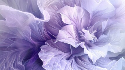 An ethereal depiction of a moonflower with its delicate white petals and dreamy purple hues.