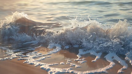 Sea water comes into contact with the shore
