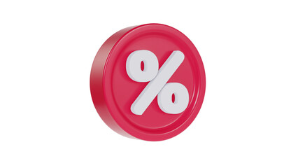 Percent sign on transparent background. PNG.