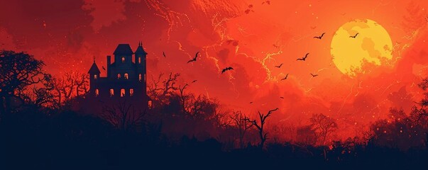 Design a poster for a haunted house tour event