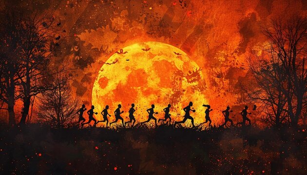 Design a poster for a Halloweenthemed charity run or walk