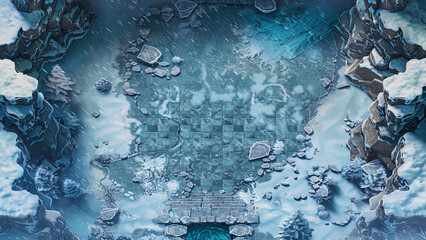 Winter Battlemap DnD,RPG Map  for Dungeons and Dragons, Snowy Terrain