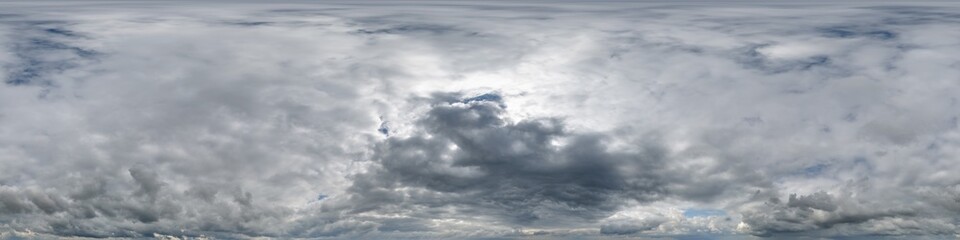 black sky hdri 360 panorama with dark cloud before storm in seamless projection with zenith for use...
