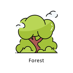 Forest vector filled outline icon style illustration. Symbol on White background EPS 10 File
