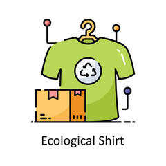Ecological Shirt vector filled outline icon style illustration. Symbol on White background EPS 10 File