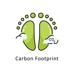 Carbon Footprint vector filled outline icon style illustration. Symbol on White background EPS 10 File