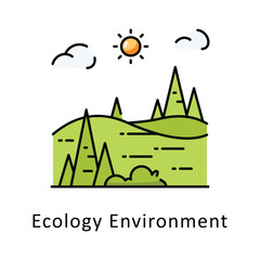 Ecology Environment vector filled outline icon style illustration. Symbol on White background EPS 10 File
