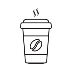 Hot coffee cup icon. Paper coffee cup icon isolated on white background.