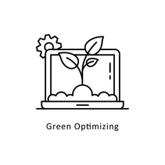 Green Optimizing vector outline icon style illustration. Symbol on White background EPS 10 File