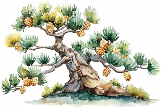 A watercolor of a Bunya Pine