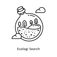 Ecologic Search vector outline icon style illustration. Symbol on White background EPS 10 File