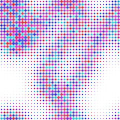 Colorful circles halftone seamless background.	