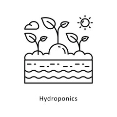Hydroponics vector filled outline icon style illustration. Symbol on White background EPS 10 File