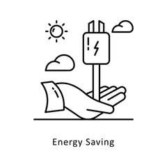 Energy Saving vector filled outline icon style illustration. Symbol on White background EPS 10 File