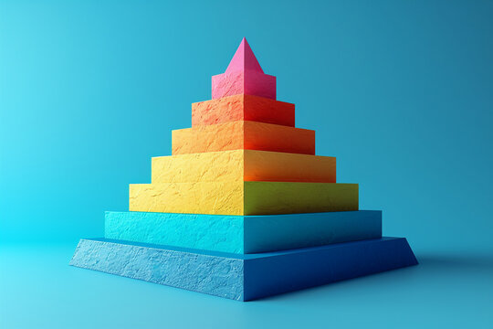 A pyramid chart showing the levels of customer satisfaction.