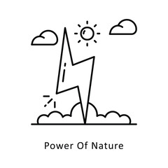 Power Of Nature vector filled outline icon style illustration. Symbol on White background EPS 10 File