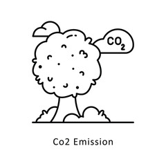 Co2 Emission vector filled outline icon style illustration. Symbol on White background EPS 10 File