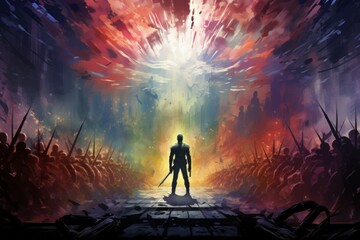 A resilient and battle-hardened soldier, leading troops with strategic brilliance on the battlefield. - Generative AI