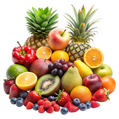 Mix fruits png isolated on transparent background
