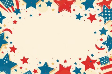 Fototapeta premium Minimal blank template card for Independence Day