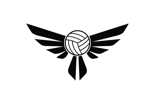 phoenix Bird holding volly ball logo icon illustration vector on white background
