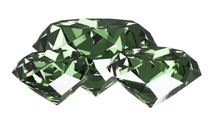 Three diamonds Illustration. 3d rendering.	