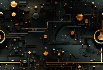 Fototapeta premium Abstract digital technology background. Futuristic concept. Seamless pattern.