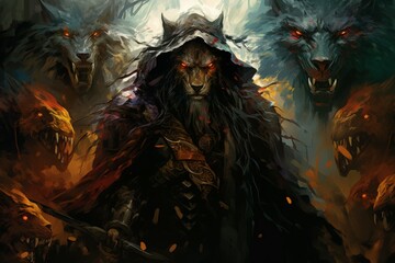 A fearsome beastmaster, commanding a pack of loyal and deadly creatures. - Generative AI