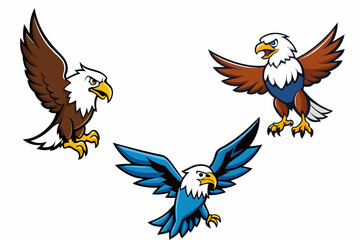 Eagle flying on a white background