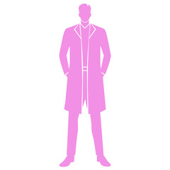 full-length silhouettes guy n a shirt, tall, with slicked-back hair