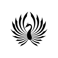 phoenix or peacock logo vector art design