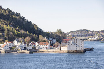 View from the coastal route Ms Nordkapp - Coastal town Kristiansund