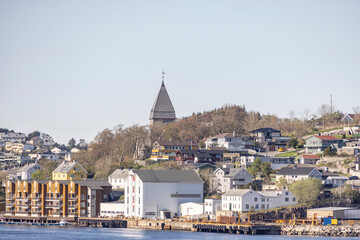 View from the coastal route Ms Nordkapp - Coastal town Kristiansund