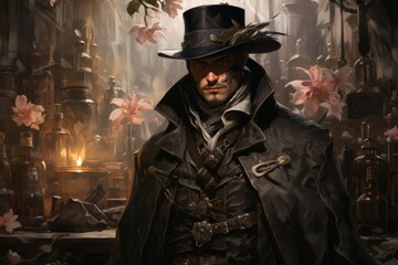 Obraz premium A cunning and resourceful rogue, skilled in espionage and gathering valuable intelligence. - Generative AI