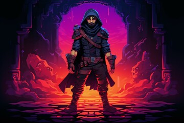 Fototapeta premium A cunning and resourceful rogue, skilled in espionage and gathering valuable intelligence. - Generative AI