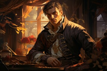 Obraz premium A cunning and resourceful rogue, skilled in espionage and gathering valuable intelligence. - Generative AI