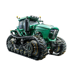 Obraz premium High detailed 3d illustration of a contemporary tracked agricultural tractor, clipping path included