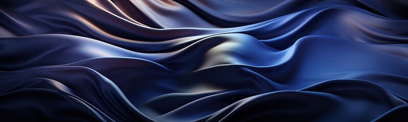 Obraz premium photo illustration of beautiful, graceful and wavy blue silk fabric