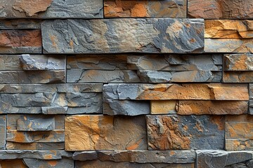 A wall made of stone with a brown and gray color